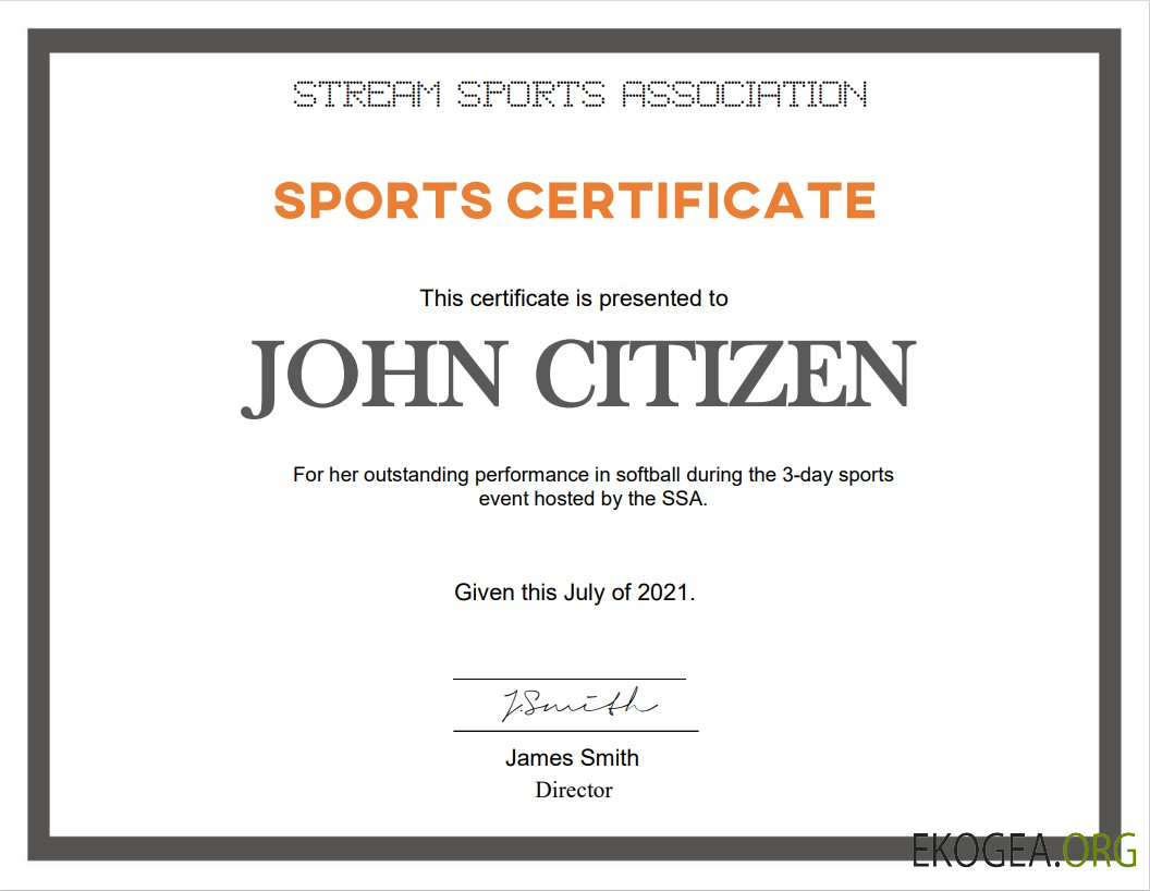 Certificat sportif américain